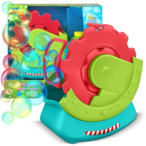   Buborékfújó gép, Ricokids RK-907, piros/zöld, 17 x 11 x 20 cm, automata, buborékfújó folyadékkal, nem zenélő, 3 éves kortól, elemes (4 x AA, nem tartozék)