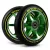 Roller kerék szett, SOKE, zöld, 11 cm, 2 db, ABEC-9 csapágy, 88A keménységű PU, 0,8 cm tengely