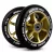 Roller kerék szett, SOKE, arany, 11 cm, 2 db, ABEC-9 csapágy, 88A keménységű PU, 0,8 cm tengely