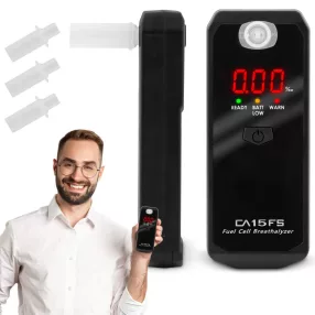  Alkoholteszter, szonda, K-PRO CA 15FS, fekete, elektrokémiai technológia, üzemanyagcellás érzékelő, piros LED kijelző, háromszínű státuszfény, 3 db fúvóka, elemes (2 x AAA - nem tartozék)