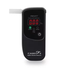   Alkoholteszter, szonda, K-PRO CA 20FS, fekete, elektrokémiai technológia, üzemanyagcellás érzékelő, piros LED kijelző, háromszínű státuszfény, 5 db fúvóka, elemes (2 x AAA - nem tartozék)