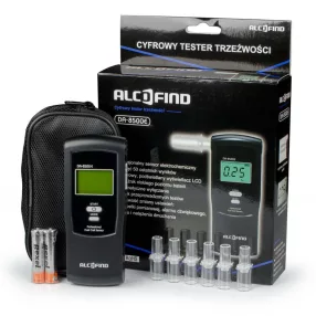   Alkoholteszter, szonda, Alcofind DA-8500E, elektrokémiai technológia, 100 db egyszer használatos fúvóka, 12 hónapig ingyenes kalibrálás