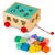 Fa formaválogató, ECOTOYS HM015197, 15 db, színes, húzható kocsi, biztonságos festékekkel, 20,5 x 19,5 x 11 cm, 3 éves kortól