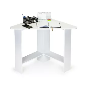   Sarok számítógépasztal, ModernHome WYJ-253, fehér, 72 x 72 x 74 cm, 2 polccal, laminált forgácslap, karcálló, foltálló