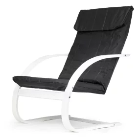   Hintaszék, ModernHome TXWQM-31, fekete/fehér, 96 x 67 x 76 cm, fa és fém váz, levehető huzat, 120 kg teherbírás
