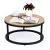Dohányzóasztal, ModernHome PJJCFT0068, átmérő: 60 cm, kör alakú, magasság: 31,5 cm, fém váz, forgácslap asztallap