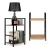 Könyvespolc, ModernHome CWJ302448, 48,5 x 29 x 23,5 cm, vad tölgy, 2 polcos, fém váz, MDF polc, padlóvédő lábak