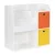 Gyerek könyvespolc, ECOTOYS ZKB-02A, fehér, 89 x 88 x 35 cm, 2 db kihúzható textil tárolóval, laminált forgácslap