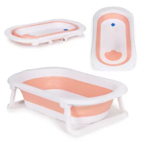   Utazó gyerekkád, ECOTOYS HA-B27, rózsaszín, 81 x 49,5 cm, összecsukható, hőérzékelős dugóval, szilikon és műanyag, 0-1 éves korig