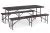 Sörpad szett, MultiGarden SZK-180B + 2 db SBK-18, barna, 180 cm, összecsukható, acél keret, HDPE műanyag felület, 3 db, asztal és 2 pad, 8 személyes