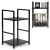 Könyvespolc, ModernHome CWJ302448, 48,5 x 29 x 23,5 cm, fekete, 2 polcos, fém váz, MDF polc, padlóvédő lábak