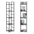 Könyvespolc, ModernHome CWJ3024144L, 144,5 x 29 x 23,5 cm, fekete, 5 polcos, fém váz, MDF polc, falhoz rögzíthető
