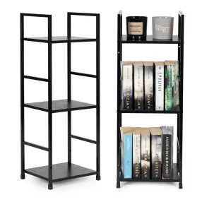   Könyvespolc, ModernHome CWJ302480L, 80 x 29 x 23,5 cm, fekete, 3 polcos, fém váz, MDF polc, falhoz rögzíthető