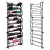 Ajtóra szerelhető cipőtároló, ModernHome PJJWMSR003, 185 x 55 x 15 cm, fekete, 12 szintes, 36 pár cipőhöz, fém csövekkel, helytakarékos kialakítással