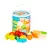 Játék élelmiszerkészlet, Multistore HC517244, zöldségek és gyümölcsök, 13 db, tépőzáras, vödörrel, biztonságos kés és vágódeszka