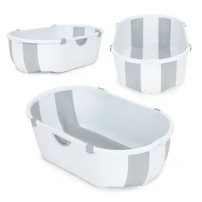   Utazó gyerekkád, ECOTOYS HA-B46, szürke, 79 x 45 cm, összecsukható, hőérzékelős dugóval, szilikon és műanyag, 0-1 éves korig