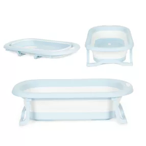   Utazó gyerekkád, ECOTOYS HA-B37, szürke, 79 x 49 cm, összecsukható, hőérzékelős dugóval, szilikon és műanyag, 0-1 éves korig
