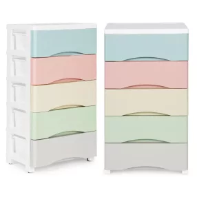   Gurulós tároló, ModernHome PJJCBS0024-05C, 39 x 75 x 27 cm, fiókos, 5 fiókkal, kerekes, műanyag