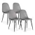 Étkezőszék, ModernHome J933, 4 db, szürke, 85 x 46 x 37 cm, bársony kárpit, acél lábak, háttámla, teherbírás: 120 kg