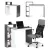 Íróasztal, ModernHome CHDK07-DG, 110 x 40 x 92 cm, szürke, 4 polcos, laminált forgácslap, védőtalpakkal