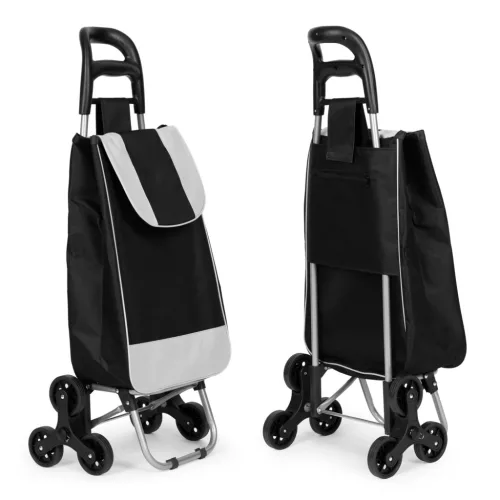 Kerekes bevásárlókocsi, ModernHome PGJSFC015, fekete, 25 l, 57 x 37 x 97 cm, 20 kg teherbírású, fém vázzal és vízálló anyaggal