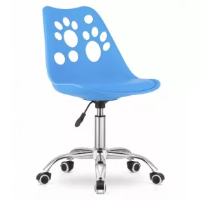   Irodai szék, Print-JACY70, kék, 81,5–93,5 cm, magasságállítás, krómozott talp, gumírozott görgők, műbőr kárpit, forgó