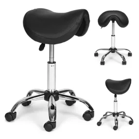  Kozmetikai szék, ModernHome PJJBS0019, fekete, nyereg formájú, 49–63 cm állítható magasság, 360°-ban forgatható, gázliftes, teherbírás: 120 kg