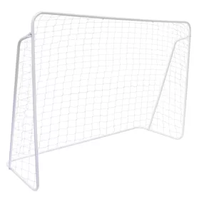   Futballkapu, Movepro DS1456, 300 x 200 x 120 cm, fehér, fém váz, rögzítővel, szerszám nélkül összeszerelhető