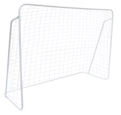 Futballkapu, Movepro DS1456, 300 x 200 x 120 cm, fehér, fém váz, rögzítővel, szerszám nélkül összeszerelhető