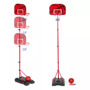   Kosárlabdapalánk, MULTISTORE HC629422, mobil, állítható, 101-202 cm magasság, szabadon álló, kerekekkel, acél váz, palánk 36,5 x 32,5 cm, tölthető talp