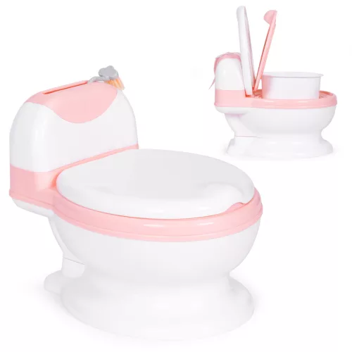 Gyerek bili, ECOTOYS HA-P05, rózsaszín, WC-szerű kialakítás, fedéllel, tisztítókefével, kivehető tartállyal, puha ülőkével, stabil, műanyag