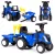 Bébitaxi, Multistore 658T, New Holland traktor, kék, 88 x 27 x 43 cm, kormánydudával és indításhanggal, utánfutóval, borulásgátlóval, 12 hónapos kortól, teherbírás: 25 kg, elemes (2 x AA - nem tartozék)