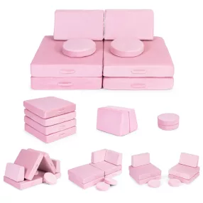   Gyerek moduláris fotel, ECOTOYS TMSRT-14, rózsaszín, 8 modul, levehető és mosható huzat, habszivacs, átalakítható kanapévá, puffá, matraccá, teherbírás: 120 kg, 2 gyermeknek
