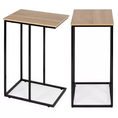 Dohányzóasztal, ModernHome BJ403066BT, 40 x 30 cm, téglalap alakú, magasság: 66 cm, fém váz, MDF asztallap, karcálló felület