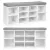 Cipőtároló pad, ModernHome WYJ-015, 104 x 49 x 30,5 cm, fehér/szürke, 10 polc, teherbírás: 100 kg