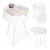 Dohányzóasztal, ModernHome CT3022, fehér, átmérő: 40 cm, kör alakú, magasság: 54 cm, fém váz, műanyag asztallap, levehető tető, alsó tárolórekesz
