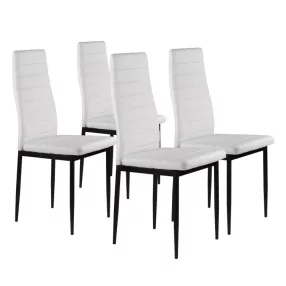   Étkezőszék, KE01, 4 db, fehér, 92 x 40 x 40 cm, ökobőr kárpit, porszórt acél lábak, magas háttámla, teherbírás: 120 kg