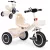 Háromkerekű tricikli, ECOTOYS WQL-1999, szürke, tartós EVA habkerekek, csengő, 2 kosár, teherbírás: 25 kg