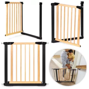   Biztonsági kapu, babarács, ECOTOYS SF-011A-BC, szélesség: 74–80 cm, magasság: 77,5 cm, egykezes nyitás, kétirányú nyílás, fém és fa