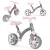 Kétkerekű futóbicikli, ECOTOYS LC-V1252, szürke, EVA habkerekek 19,5 cm, acél váz, állítható ülésmagasság: 33–41 cm, kormányfordulás határoló, 36 hónapos kortól