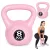 Kettlebell súlyzó, ModernHome CK-8-PK, rózsaszín, 8 kg, műanyag burkolat, cement töltet, lapos talp, strapabíró, kezdőknek és haladóknak
