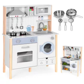   Játékkonyha, ECOTOYS 7271, 70 x 30,5 x 93,5 cm, MDF, hanghatásokkal, LED világítással, sütővel, mosógéppel, mikróval, páraelszívóval, mosogatóval, 5 db konyhai kiegészítővel, 3 éves kortól