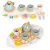 Játék teáskészlet, ECOTOYS TL643007, 14 db, tálcával, kannával, csészékkel, filterrel, tányérokkal és sütikkel, 3 éves kortól, realisztikus szerepjátékhoz