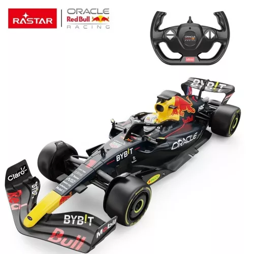 Távirányítós autó, Rastar, Red Bull Racing RB18, sötétkék, 47 cm, 1:12 méretarány, teljes irányítás, elemes (5+2 db AA, nem tartozék)
