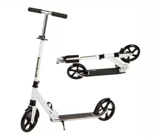 Klasszikus roller, Bauerkraft G-113, összecsukható, 20 cm PU kerekek, ABEC-7 csapágy, lábfék, állítható magasság: 95–105 cm, maximum 80 kg