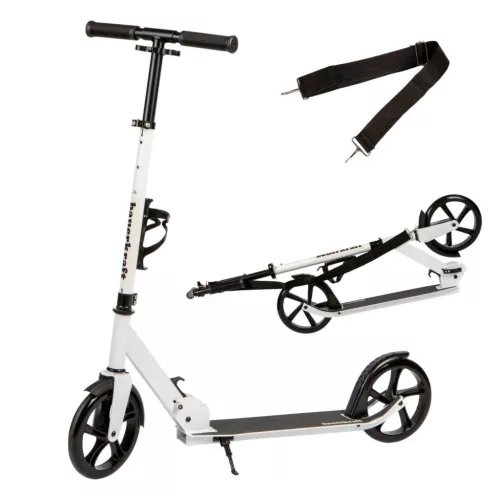 Klasszikus roller, Bauerkraft G-122, összecsukható, 20 cm PU kerekek, ABEC-7 csapágy, lábfék, állítható magasság: 91–101 cm, palacktartó, maximum 80 kg