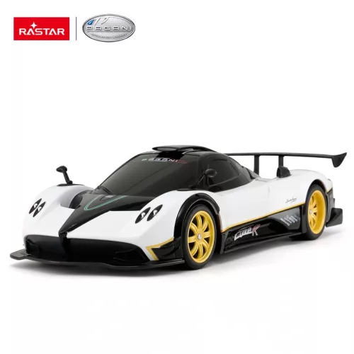 Távirányítós autó, Rastar, Pagani Zonda R, fehér, 33 cm, 1:14 méretarány, teljes irányítás, elemes (5+2 db AA, nem tartozék)