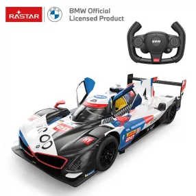  Távirányítós autó, Rastar, BMW M Hybrid V8, fehér/fekete, 36 cm, 1:14 méretarány, teljes irányítás, elemes (5+2 db AA, nem tartozék)