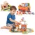Fa tűzoltóállomás, ECOTOYS 1089, 2 az 1-ben összecsukható tűzoltóautóvá, 2 szintes, 11 db tartozékkal (3 jármű, helikopter, figurák), 32 x 18,5 x 24 cm összecsukva, helikopter-leszállóval, 3 éves kortól