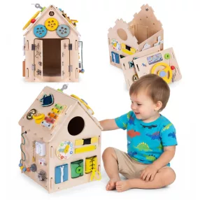   Fa babaház, ECOTOYS 2560, XXL, 32 x 32 x 45 cm, 1 szint, 30 db tartozék, zenélő elemekkel, nyitható tető és ajtók